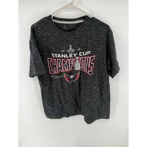 Washington Capitals 2018 Stanley Cup Champions T-Shirt Grey Locker Room Men's L